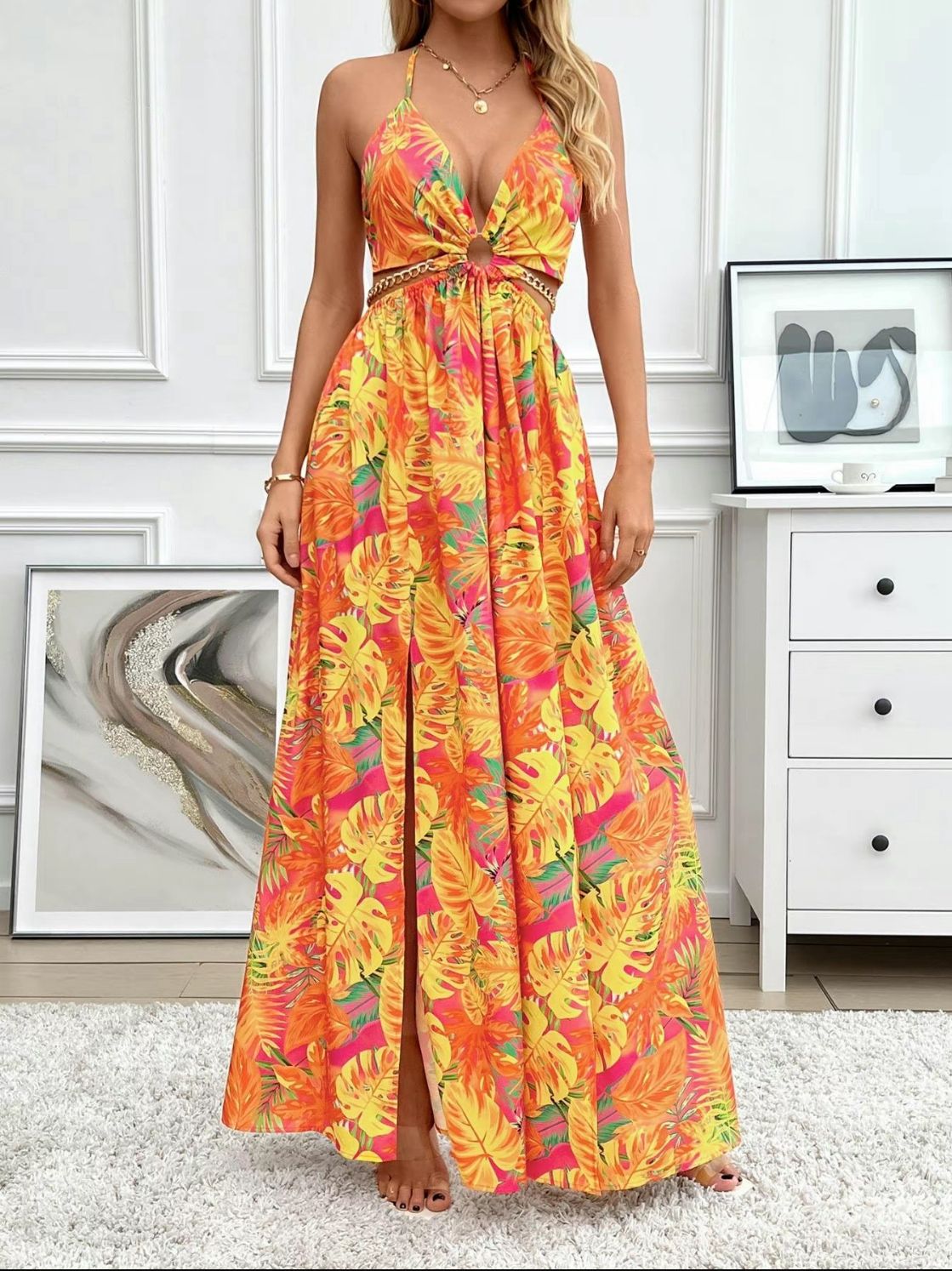 TNL: Floral Tie Back Dress
