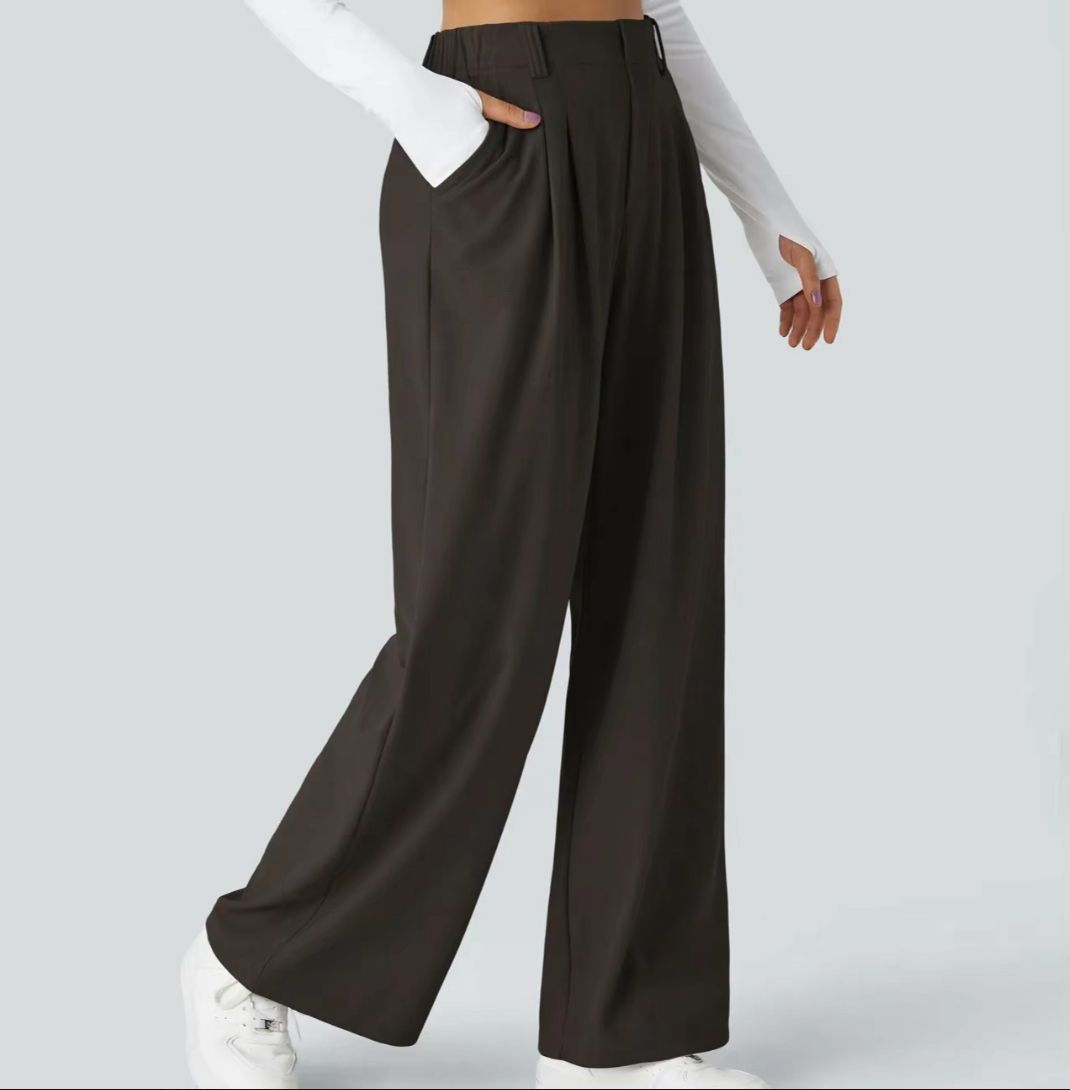 High Waisted Wide Leg Waffle Pants