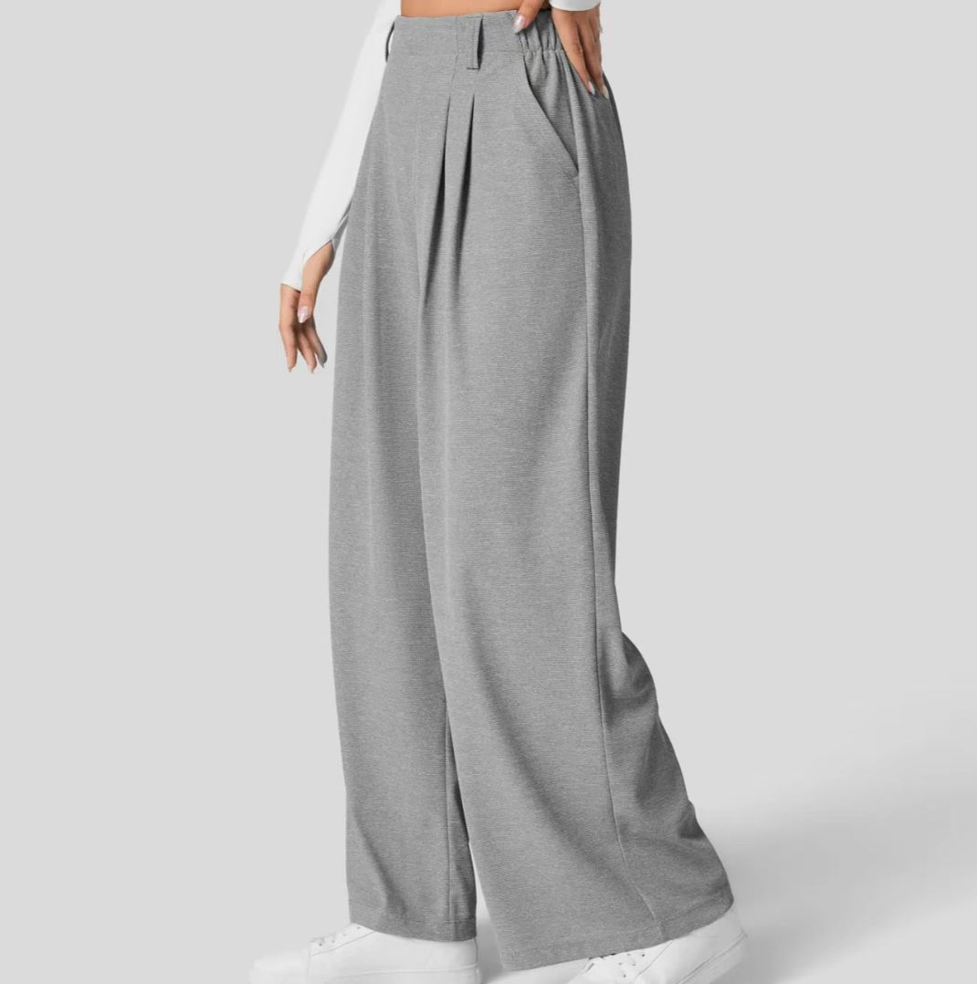 High Waisted Wide Leg Waffle Pants