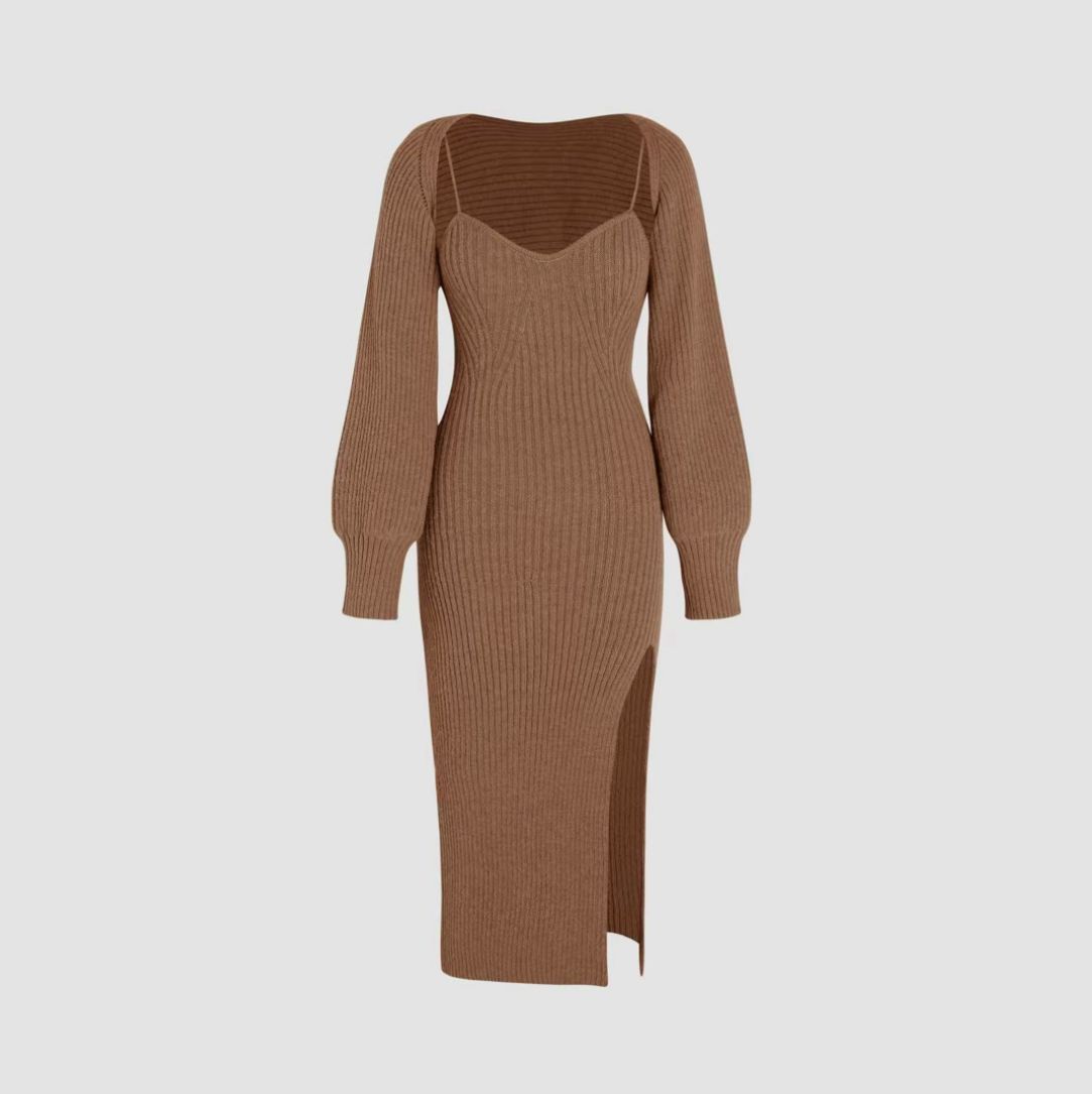 2-Piece Set Sweater Dress [Plus Sizes]
