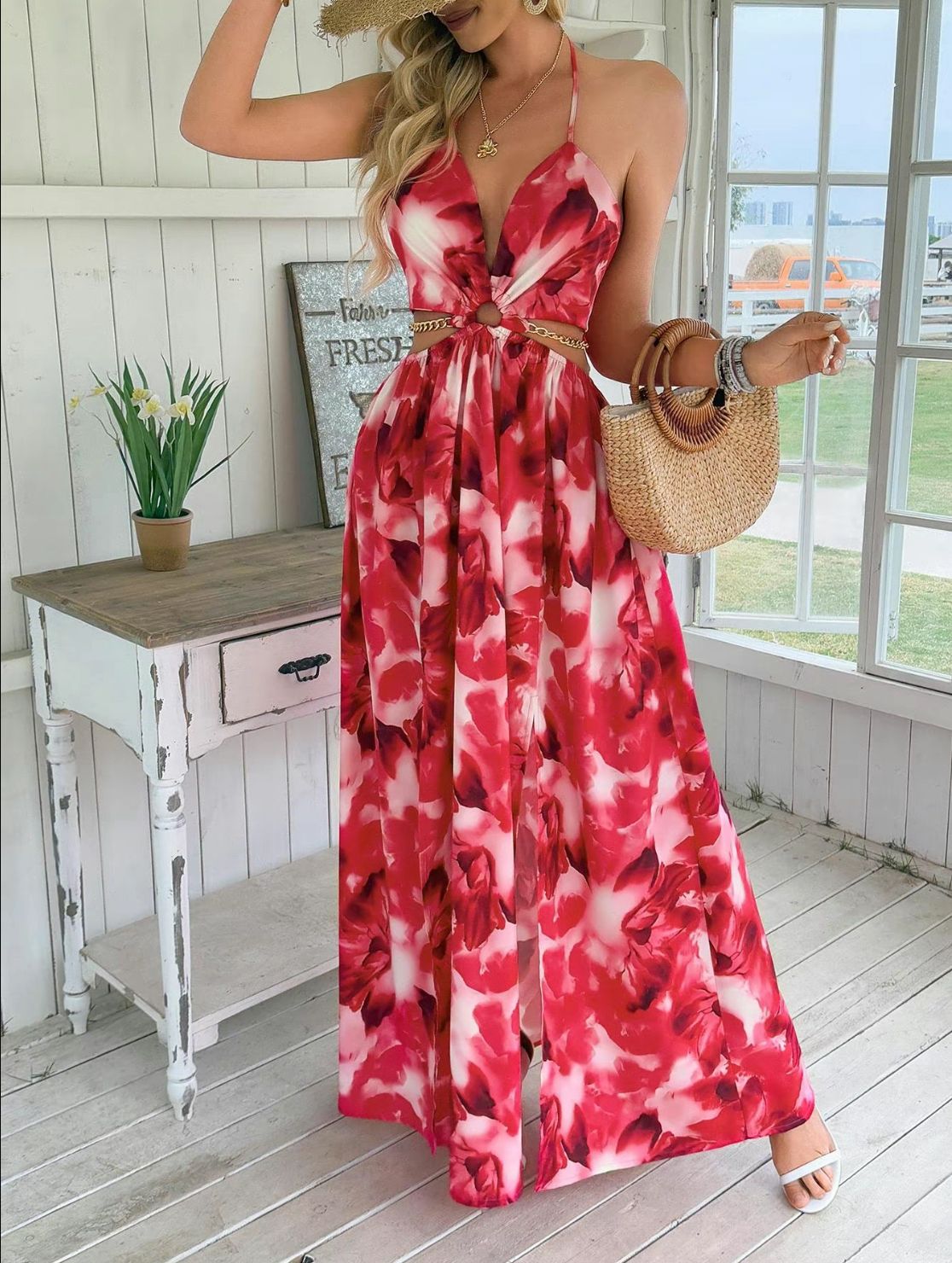 TNL: Floral Tie Back Dress