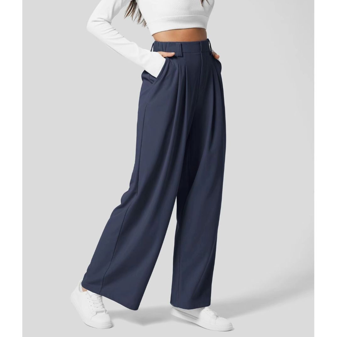 High Waisted Wide Leg Waffle Pants