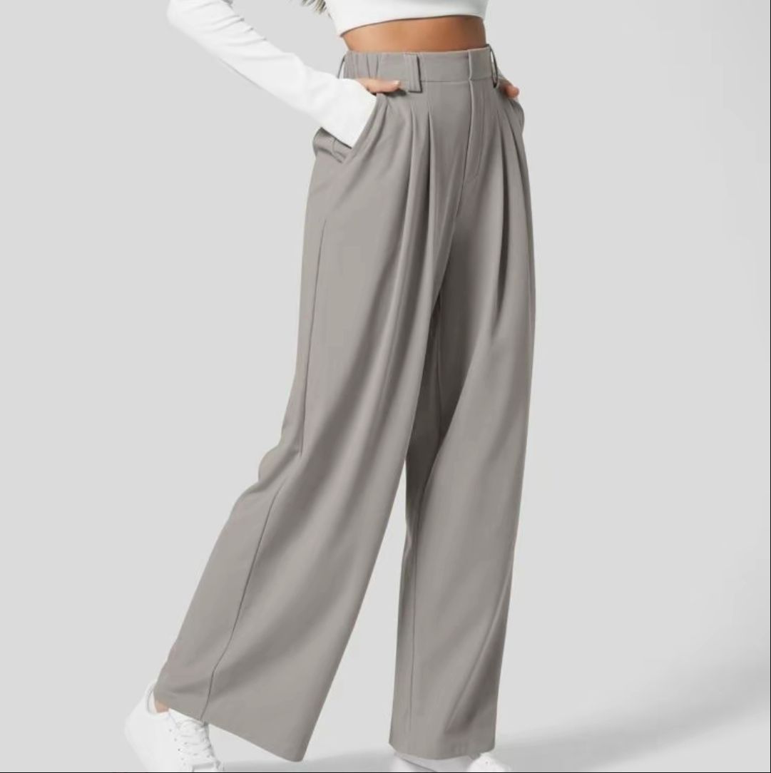 High Waisted Wide Leg Waffle Pants