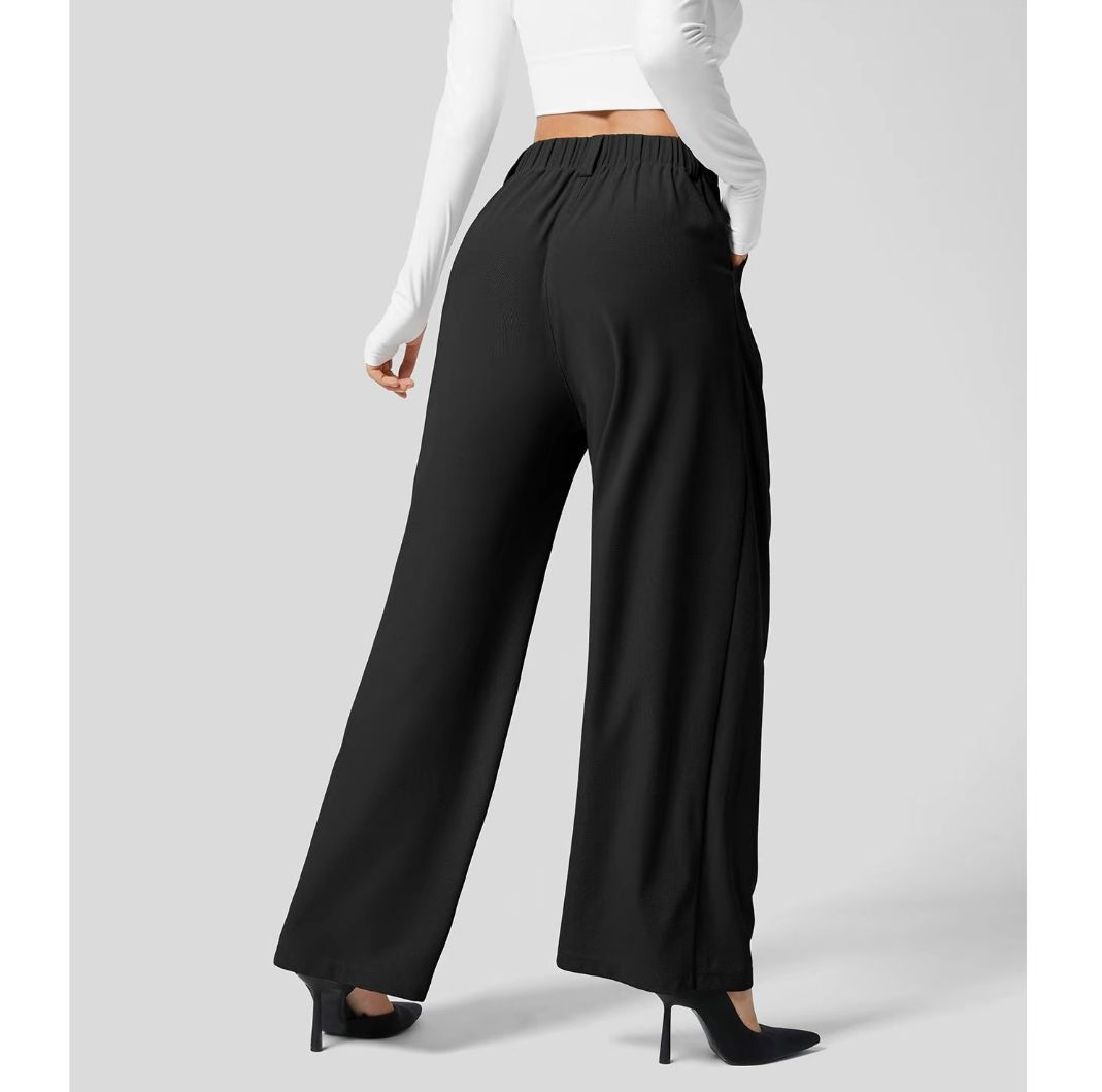 High Waisted Wide Leg Waffle Pants